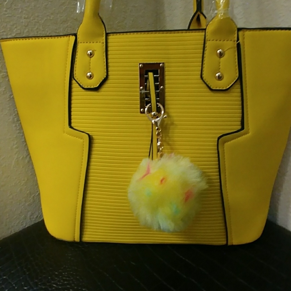 Dipped PomPom Key Chain